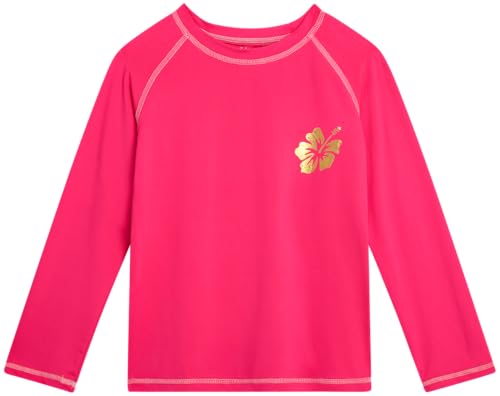Image of Real Love Toddler Girls Rash Guard - Quick Dry Sun Protection Girls Swim Shirt Long Sleeve Rash Guard Kids Swim Top (2T-16)