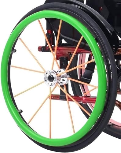 Wheelchair Push Rim Covers, 22 or 24-Inch Rear Wheel Wheelchair Cover, Silicone Hand Push Cover, Wear-Resistant, Improve Grip and Traction,（8 Colours） (Fluorecent Green, 22 inch)