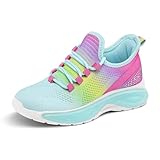 RUNSIDE Girls Lightweight Sneakers Kids Lace-up Tennis Running Shoes, Breathable Walking Shoes for Toddler/Little Kid/Big Kid