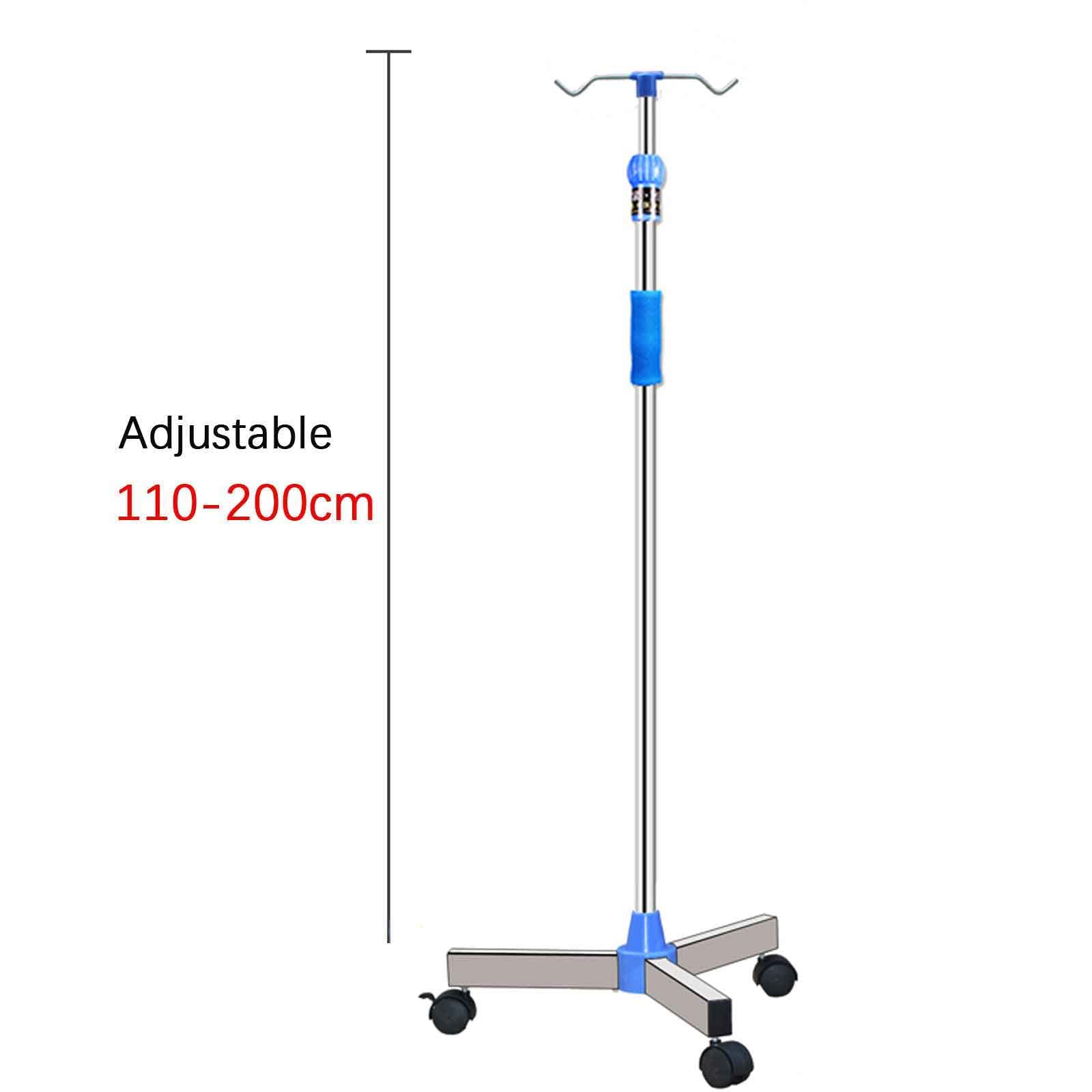 Soporte Porta Sueros IV Plegable Portátil, Soporte de Goteo de Acero Inoxidable de Altura Ajustable para Cuidado en El Hogar, Hospital y Clínica para Ancianos