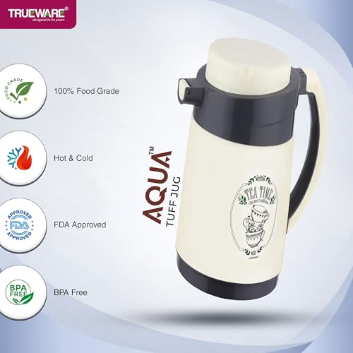 Image of Trueware Aqua Jug Insulated Flask -1500 Ml | Insulated Tea Pot Kettle Inner Steel Outer Plastic | Hot & Cold | Food Grade Plastic | Lightweight BPA-Free | Wide Mouth Design | Ideal for Office, Travel