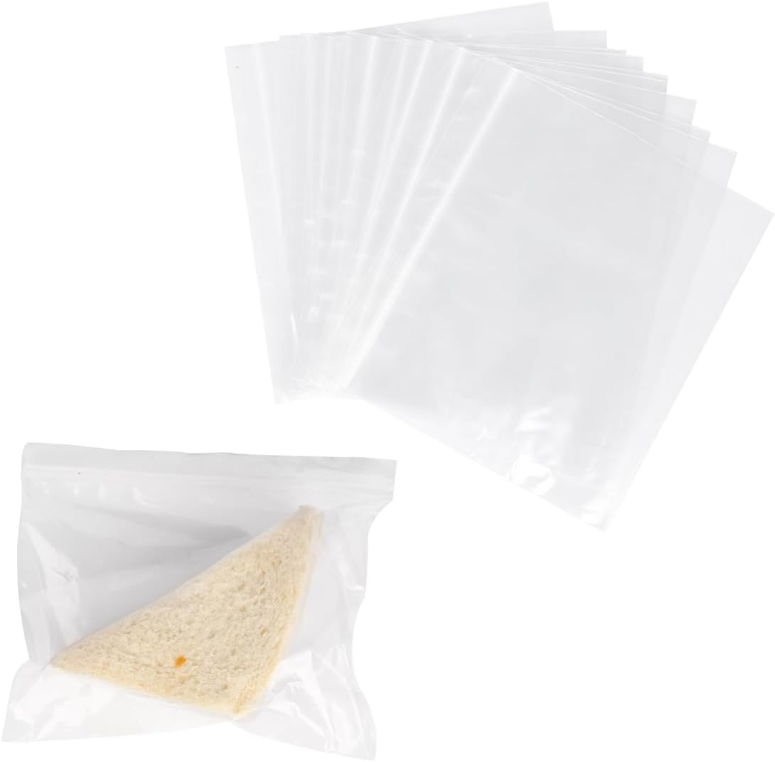 Sandwich Bags Zipper Top- 100 Count, Resealable Plastic Food Storage Bags For Lunch, Snacks – Reusable Zip Bag for Fruit, Veggies – Freezer, Strong Seal