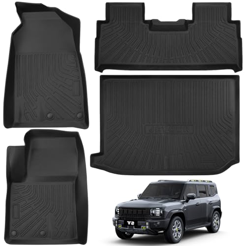 Oasisgalore Compatible for Floor Mats Trunk Mats Jetour T2 Traveler 2024 2025 Accessories, All Weather Waterproof Anti-Slip Car Floor Mat(Jetour T2 Traveler)