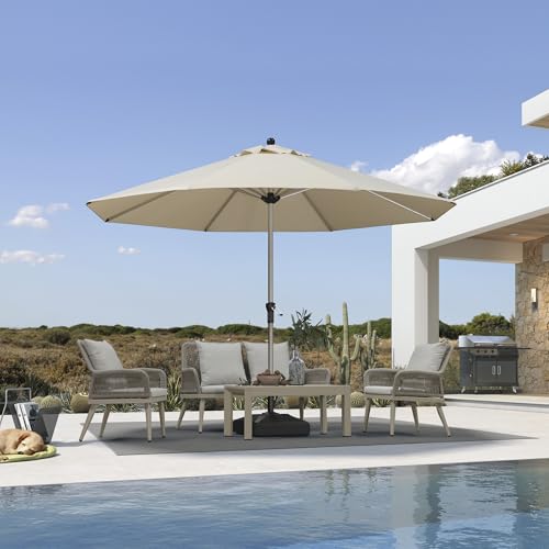 Image of PURPLE LEAF Patio Umbrella 11 FT Round Large Aluminum Frame Khaki