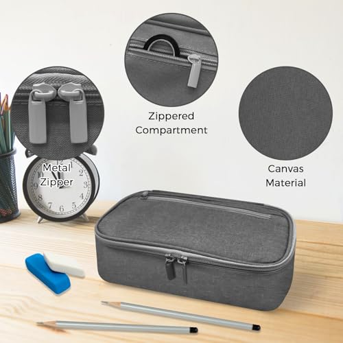 CNMTCCO Federmäppchen 5 Fächer, großer Vorrat federmäppchen große Größe mäppchen teenagerfeder mäppchen Unisex (Grey)
