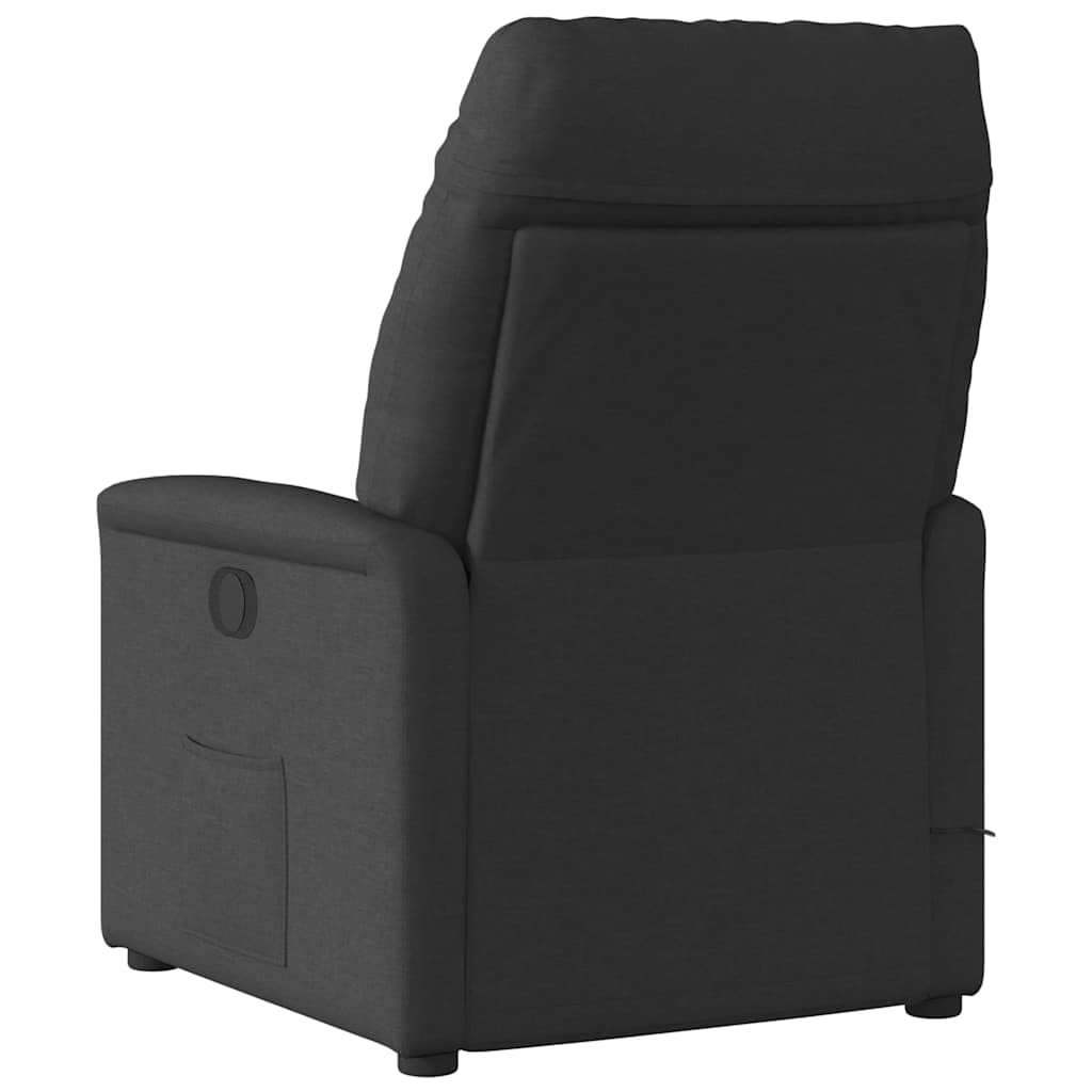 Sillón de masaje de relax, color negro, 72 x 90 x 99 cm, tejido de mezcla de poliéster, función reclinable, 135°, masaje vibratorio, 6 puntos, estructura robusta para salón, oficina