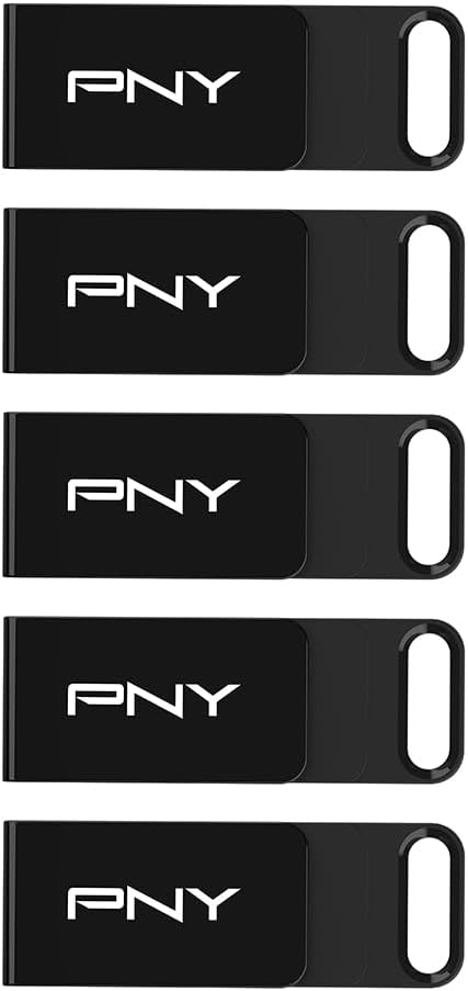 PNY Elite Type-C 64GB USB 3.2 Flash Drive – Up to 120MB/s Read, Up to 10x Faster Write Than USB 2.0, Reliable Design, Durable & Portable for Everyday Store & Share, Type-C Connector, 5-Pack