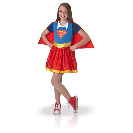 DC Comics - Disfraz de Supergirl oficial para niña, infantil 5-6 años (Rubie's 630021-M)