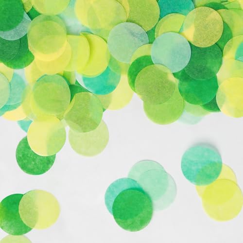 SOSMAR 6000pcs Grüne Konfetti Bunt Konfetti 2,5cm Papierkonfetti Streudeko Tischdeko für Geburtstag, Partydeko, Hochzeit & Fasching - Vielseitig & Umweltfreundlich