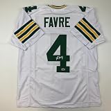 Facsimile Autographed Brett Favre Green Bay White Reprint Laser Auto Football Jersey Size Men's XL