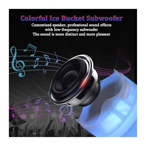 Cubo de hielo LED de 7L con luces que cambian de color y altavoz inalámbrico 5
