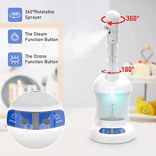 Kingsteam Facial Steamer - Ozone Steamer With Extendable Arm - Professional Nano Ionic Facial Steamer For Deep Cleaning - Portable For Personal Care Use At Home Or Salon (White) #TOP3