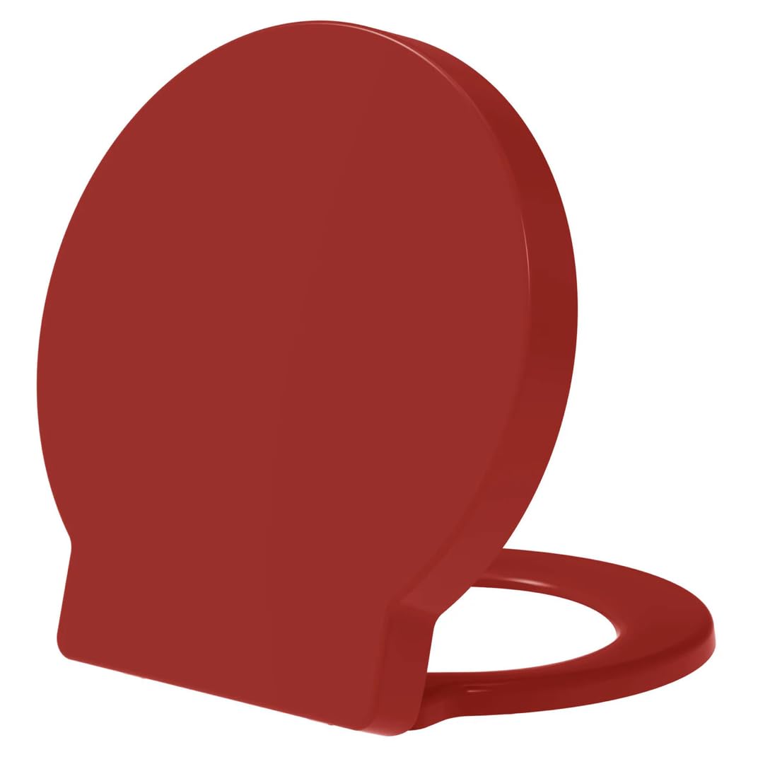 Round Soft Close Toilet Seat Quick Release Top or Bottom Fix 400 x 420 (Red)