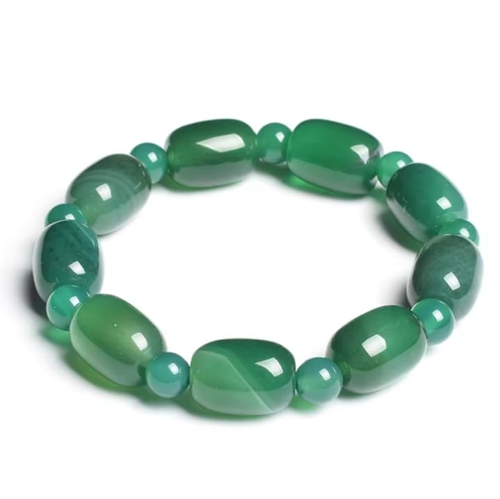 Bracelets en Pierre Naturelle pour Femmes en perles d'agates vertes élégantes