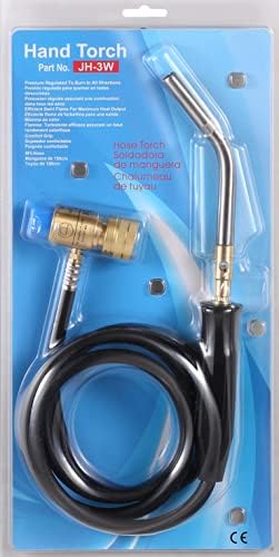 Miniatura 8 de Antorcha de propano de mano con manguera, antorcha de gas Mapp, soplete de soldadura, longitud de manguera 1.5M60" Temperatura máxima de operación