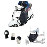 WASSERDICHTE BEINSCHUTZ THERMISCHE ABDECKUNG KOMPATIBEL MIT VESPA GTS 250 i.e. Abdeckung für Roller und Maxiscooter, universelle Beinabdeckung mit synthetischem Pelz