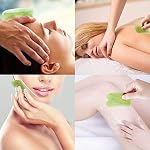 7 Pieces Gua Sha Scraping Massage Tool,Natural Resin GuaSha Tool Massage Tools Set for Face Back and Neck Release,Reduce Muscle Pain (Green)