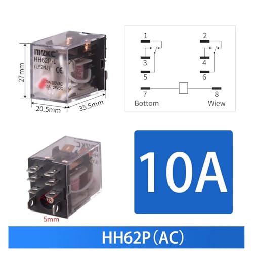 Relais compact HH62P AC 24V avec socle de fixation rapide x10