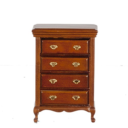 Melody Jane Dollhouse Queen Ann Walnut Tall Chest of Drawers