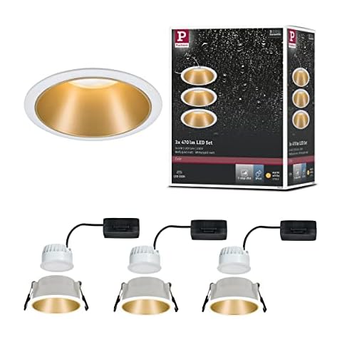 Paulmann Luminaria LED Cole redonda incl. 3x6,5 W, regulable, blanco, oro mate, 3 unidades Cover