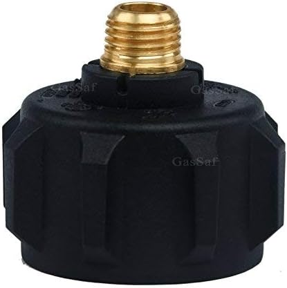 GasSaf QCC1 Propane Adapter Gas Regulator Valve Fitting with Nut and 1/4 Inch Male Pipe Thread - Solid Brass