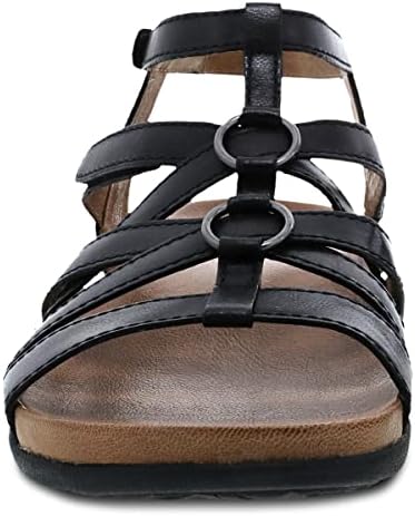 Dansko Jolene Adjustable Gladiator Sandal for Women – Leather Linings and Uppers For All-Day Comfort – Dual Density EVA Footbed and Lightweight Rubber Outsole Black Glazed Calf 11.5-12 M US | Image 3