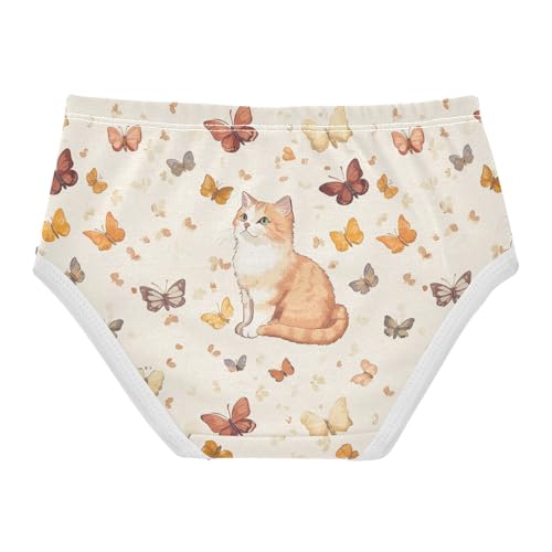 ZZKKO Country Cat and Butterflies Girls Underwear Toddler Panties for Girls Comfort Brief Size 2T-8Y2