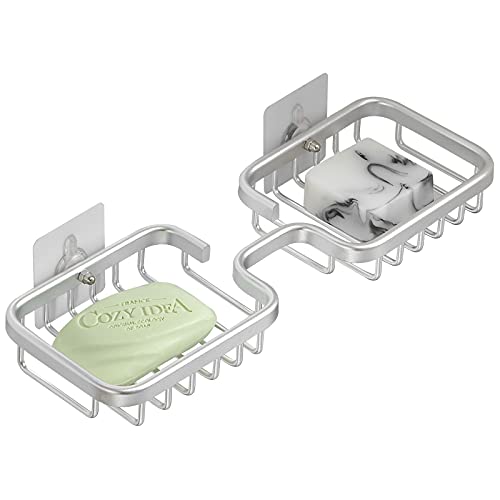 Dancrul Bathroom Soap Dishes, Bar Soap Holder For Shower Wall, Rust Proof Metal Self Draining Soap Tray, Wall Mounted Soap Dish For Shower, Shower Soap Bar Holder, Silver #TOP22