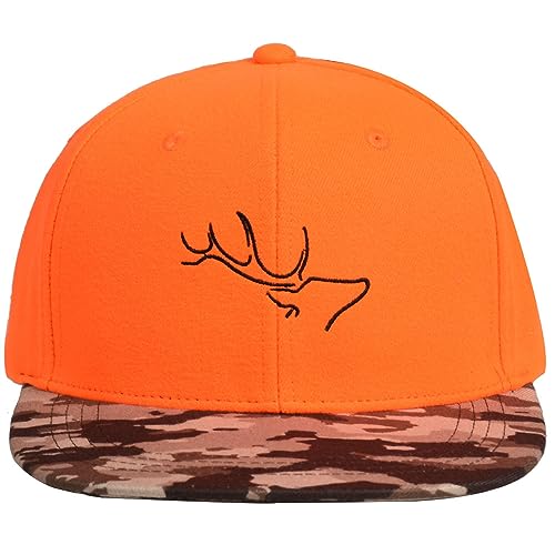 Image of EDTREK Performance Outdoorsman Snapback Truck Hat with Flat Brim - Unique Animal Embroidery
