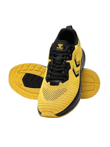 hummel NOVARE Lace Up Sports Shoes for Men with Lightweight Hyper Burst TPR Sole Comfortable Breathable and Slip Resistant Ideal for Running Walking Gym Trekking Hiking Yellow