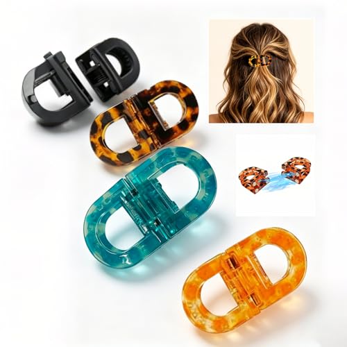 4 Piezas de Pinzas Magnéticas para el Cabello para Mujeres, Firme Sujeción Sin Deslizamiento, Diseño 2-en-1 Sin Marcas para Cabello Grueso o Fino, Herramientas de Peluquería de Rápido Uso para Salón o Uso Diario miniatura 1
