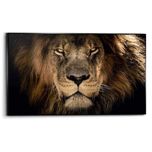 REINDERS Gerahmtes Bild, Löwe Kopf, Teenager Zimmer, Bilder, Wanddeko, Room Decor, MDF, Braun, 70 x 118