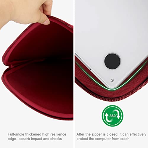 Image of Arvok 13 13.3 14 Inch Laptop Sleeve Case for MacBook Pro /MacBook Air 13-14 inch, Water-Resistant Notebook Chromebook Computer Pouch, Carrying Bag Cover for HP /Dell /Lenovo /Asus /Acer, Wine Red