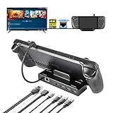 TV Docking Station mit 1000M Ethernet für Valve Steam Deck, 6-in-1-Hub-Stand-Dock mit 4K@60Hz HDMI-Port, LAN-Ethernet-Port, 3 USB 3.0-Ports, PD-Lade-USB-C-Port für Steam Deck Dock-Zubehör