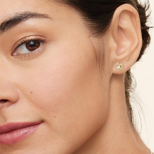 Moissanite Stud Earrings, 0.6ct-2ct Brilliant Heart Shape Lab Created Diamond Earrings, D Color VVS1 Clarity, White Gold Plated Silver Friction Back for Women3