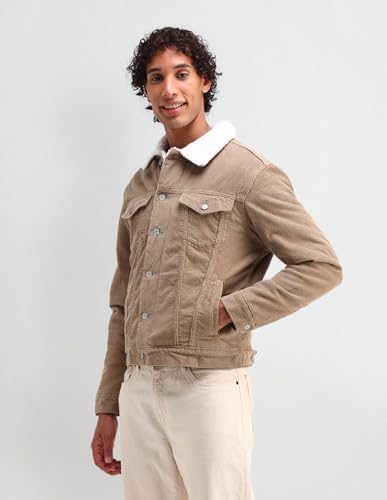 Image of U.S. Polo Assn. Denim Co. Men's Slim Fit Corduroy Sherpa Jacket