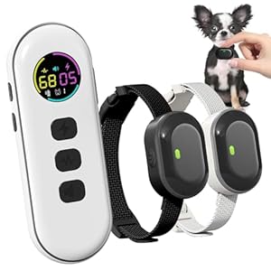 Ultra-Small Dog Shock Collar for 2 Dogs,Ultra-Light & Thin Dog Training Collar with 1300ft Remote, Tailored for Small Dogs 5-15lbs & Medium Dog, 198-Level Control,Waterproof, Rechargeable(WhiteBlack)