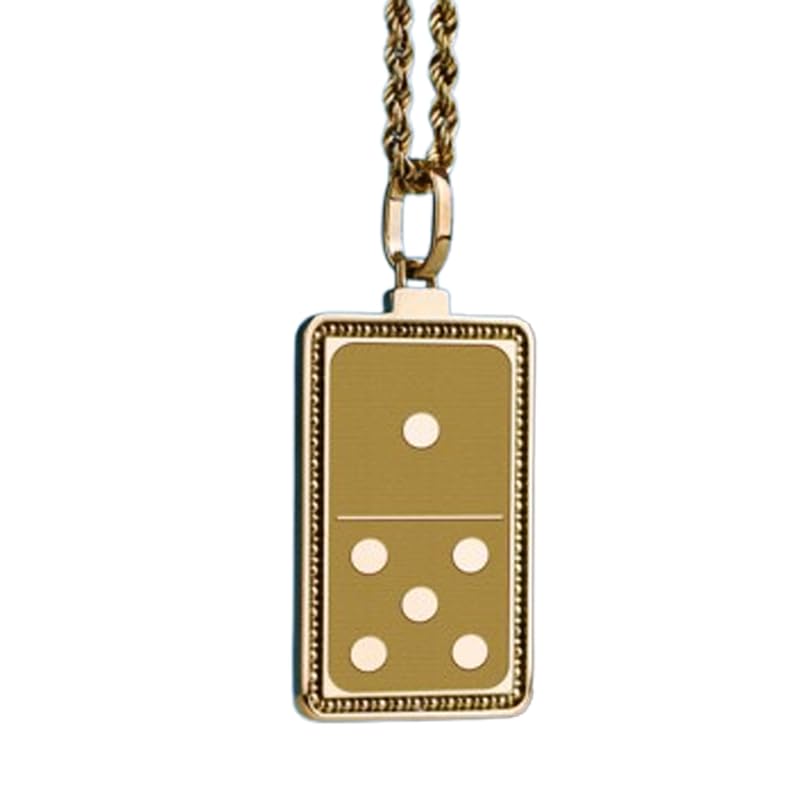 Collier pendentif dominos en argent 925, bijou fait main élégant et durable LKD_EGP_00422