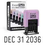 ExcelMark 1822 Self Inking Date Stamp – Perfect for Shipping, Receiving, Expiration and Due Dates (Black Ink, Violet Mount)