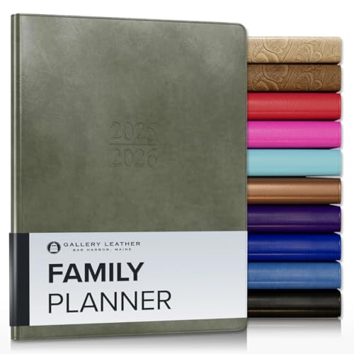 Gallery Leather 18-Month Family Planner (Acadia Cactus) 9x7