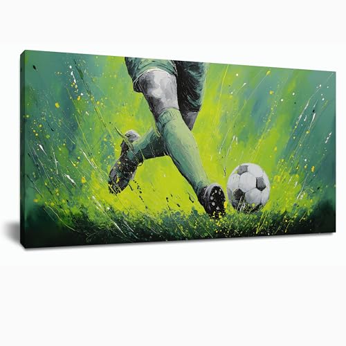 Tarfupth Large Football Wall Art for Living Room Soccer Player