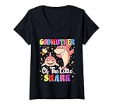 Photo Gallery donna godmother of the little shark goddaughter birthday party maglietta con collo a v Photo Gallery donna godmother of the little shark goddaughter birthday party maglietta con collo a v
