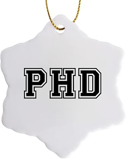 3dRose orn_151237_1 PhD-Graduate School College University Graduation Gift-Black-Doctor Graduating-Snowflake Ornament, 3-Inch, Porcelain