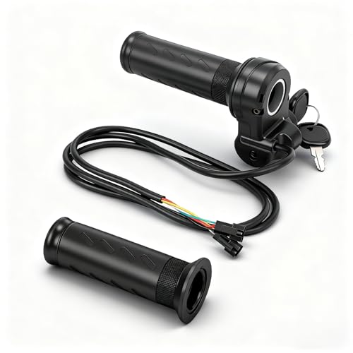 Full Twist Throttle for Ridstar Q20/Q20 Pro Lite 3-Pin Universal Ebike Throttle Waterproof with 2 Keys Ebike Full Twist Throttle for Upgrading Electric Scooter Trike Accessories Universal Voltage
