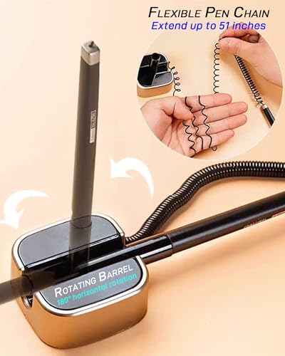 Oythiem Conjunto de canetas de mesa de champanhe elegante – possui recarga segura, barril rotativo d