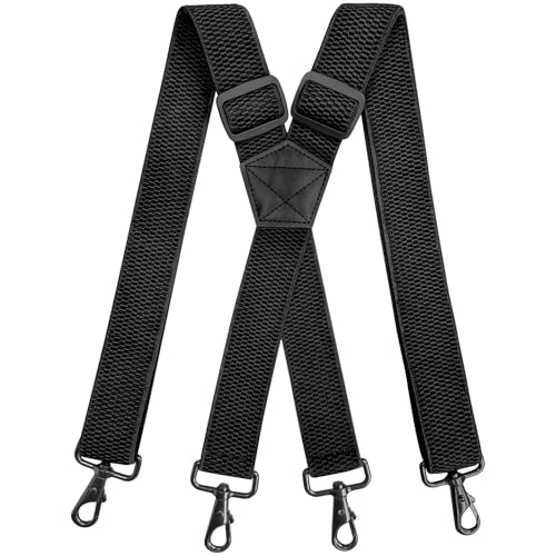 Xpieoyrm Hosenträger für Herren Breit 3.8 cm mit Starken 4 Metall Clip, X Form elastisch einstellbar Hosenträger für Männer und Damen, für Arbeitshose, Jeans, Latzhose, Motorradhose