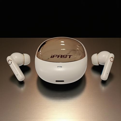Image of iFAST True Wireless Stereo in-Ear ANC Earbuds | Bluetooth 5.4 TWS | Low Latency Gaming | Type-C Fast Charging | Up to 3 Hours Playback per Charge, 24 Hours Total Playtime with Charging Case | Beige