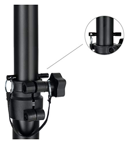 Pronomic SLS-10 Stativ für Studio Monitor Ständer (Höhenverstellbar 80 cm bis 130 cm, Dreiecksbasis, Gummifüße, Dornenfüße/Spikes, Stahl, Trägerplatte mit Gummistreifen) Schwarz pulverbeschichtet