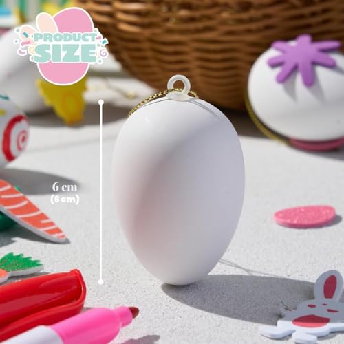 Miniatura 4 de Joyin 20 Huevos De Pascua Para Colgar, Kit De Pintura Para Huevos De Pascua, Decoración Clásica De Pascua Para Ramas Y Arreglos De Pascua, Juego De Manualidades De Plástico Para Pintar