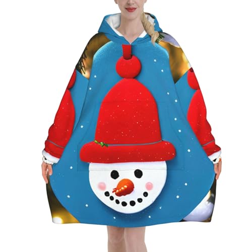 Couverture chaude de Noël pour soirées d'hiver en famille avec motif bonhomme de neige